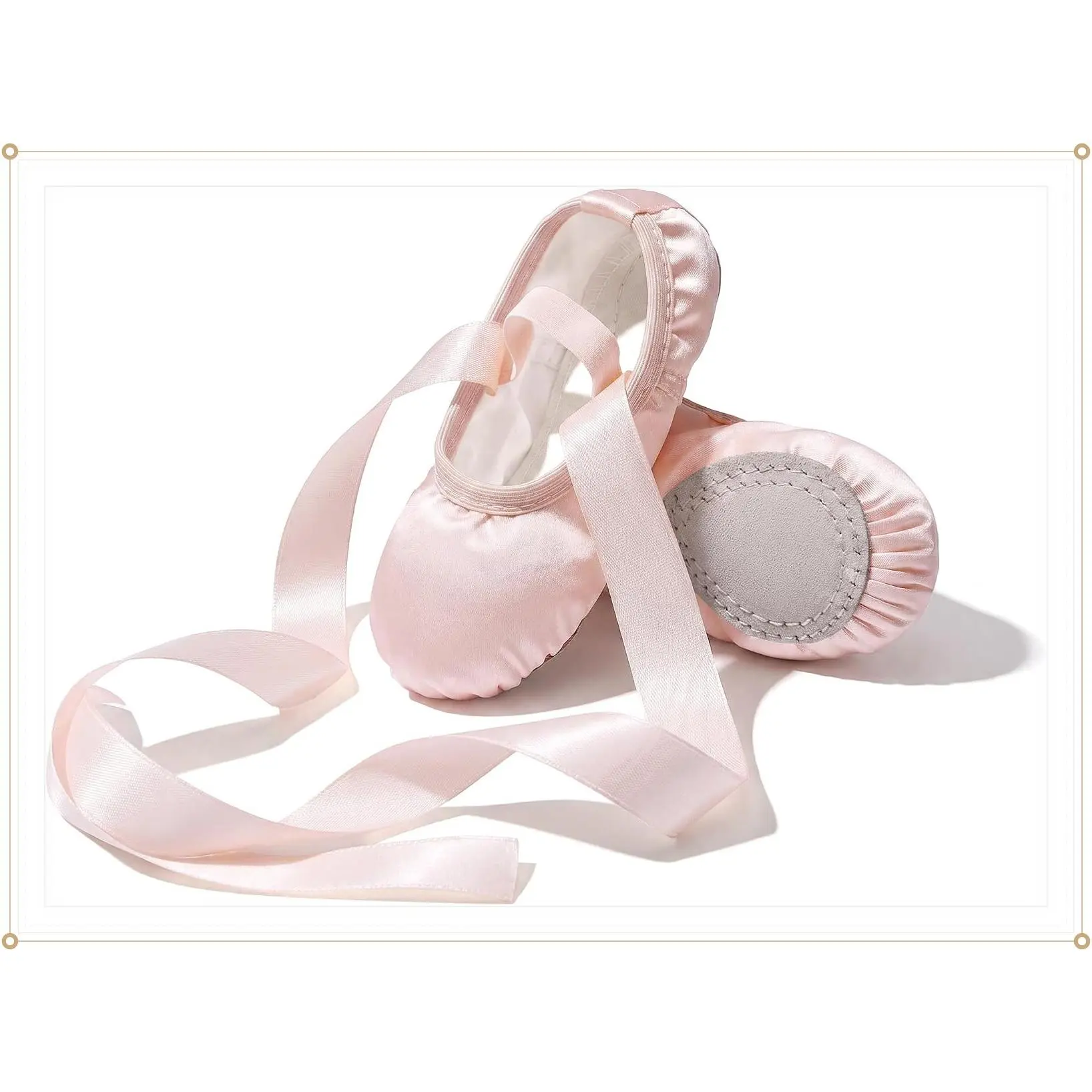 Ballet Shoes for Girls Satin Ballerina Shoes Ribbons Elastic Straps | Toddler ballet shoes, Ballerina slippers, Soft satin upper, Comfortable lining, Suede leather split sole, Ballet trainingGift