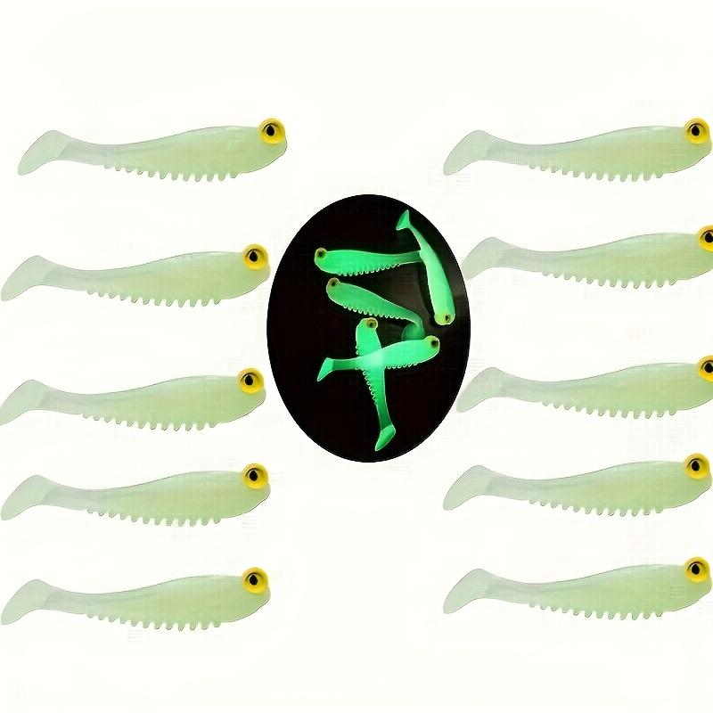5/15/2pcs Night Light Soft Silicone Fish Bait, 1.97-inch Swinging Fake Bait Set, Hunting and Fishing Special, Luminous Fish Bait