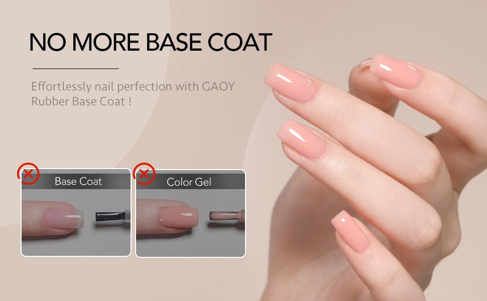 GAOY Rubber Base UV Gel Set, Jelly Builder Base Nail Gel Nude Sheer White Pink Christmas Gift Idea, 2-in-1 Soak Off Base Gel Nail Strengthener