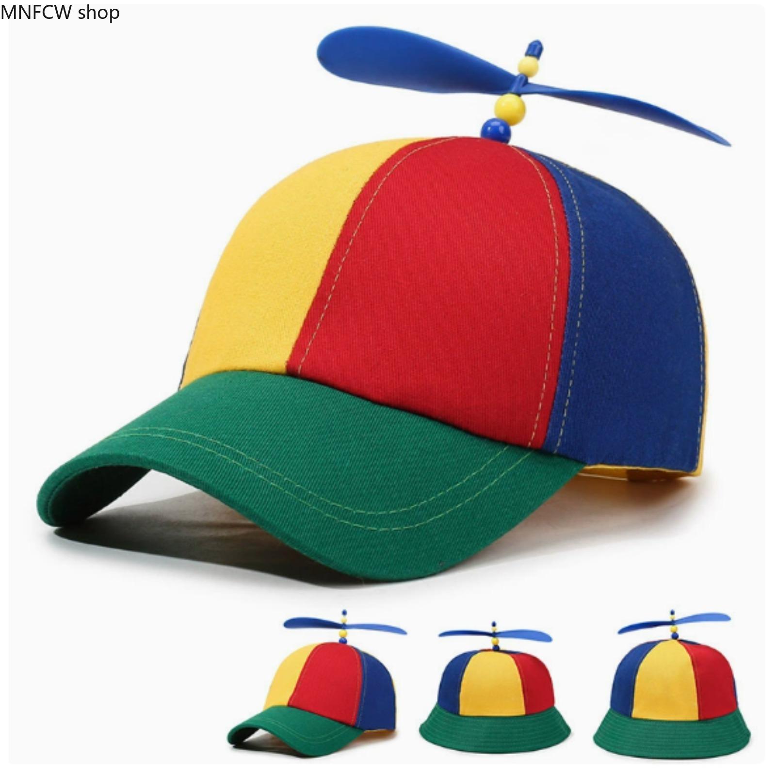 Rainbow Color-Block Propeller Baseball Cap - Casual Cotton Fashion Hat for Adults & Kids, Lightweight Novelty for Beach Sun Protection, Novelty Cap, Trendy Hat, Hats