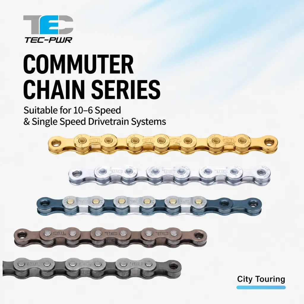 TEC-PWR by KMC GROUP Bike Chain Replacement, 6/7/8/9/10 Speed & Single Speed Bicycle Chain with MissingLink Connector, Smooth Shifting Durable Steel for MTB Road Fixie Commuter Bikes