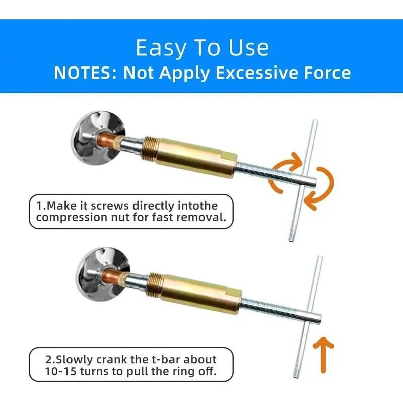 03943 Type Compression Sleeve Extractor, Removal Tool for Nuts and Pipe Ferrules, 1/2inch Fittings, Plumbing Tool, Iron Material
