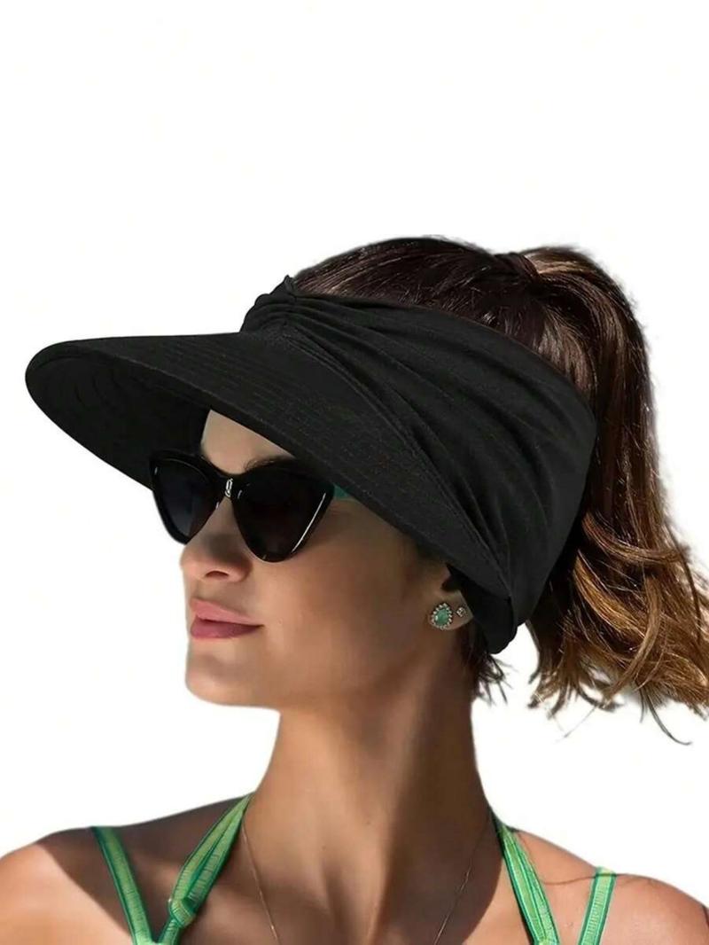 Women's Sun Protection Wide Brim Hat, Sunscreen Hat, Casual Outdoor Beach Sun Hat for Women & Girls, Fashion Accessories for Traveling & Beach Party