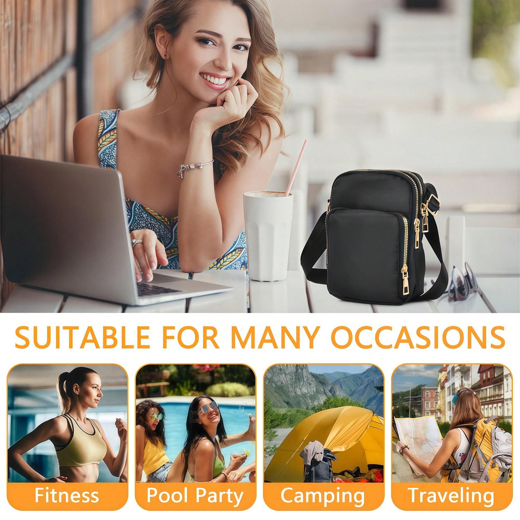 Ladies' Mobile Wallet, Minimalist Black Shoulder Bag, Crossbody Bag, Storage Bag, Lightweight Business Bag, Mini Square Bag, new retro limited edition weekend outing for women elegant pu material stylish my purse collection fanny pack gang