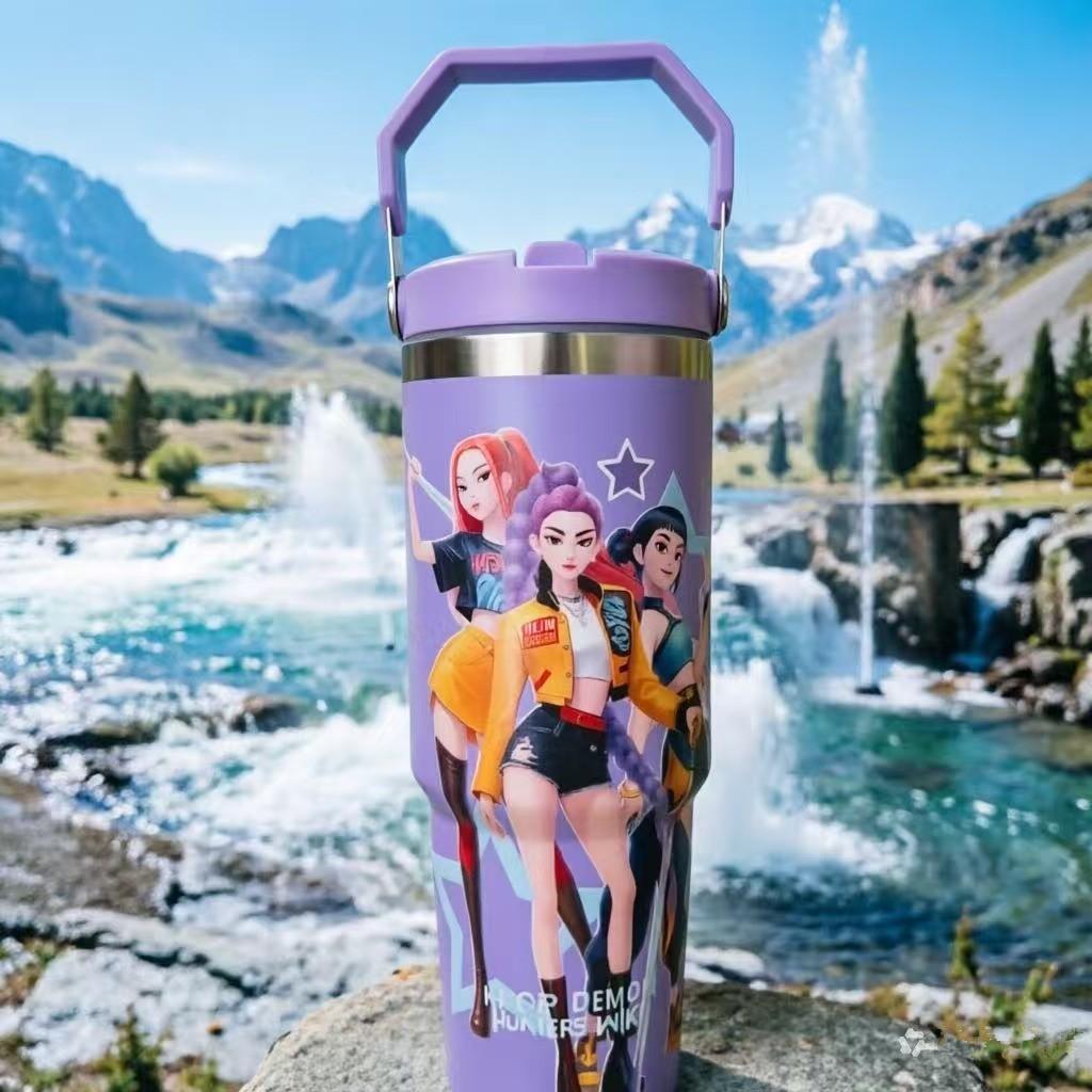 30oz K-Top Ice Cup for Car, Stainless Steel Vacuum Straw Insulated Mug, New Model, Perfect for On-The-Go Use, Durable & Stylish Design