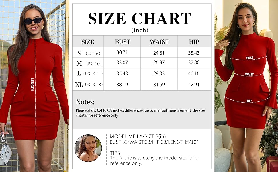 OYV Women's Long Sleeve Mock Turtle Neck Bodycon Mini Tank Short Party Dress
