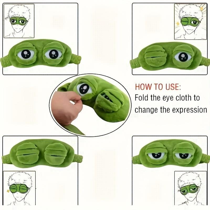 Cute Frog Sleeping Eye Mask for Comfort and Relaxation, Soft Travel Essential for Power Naps and Rest, Perfect for Eye Care
