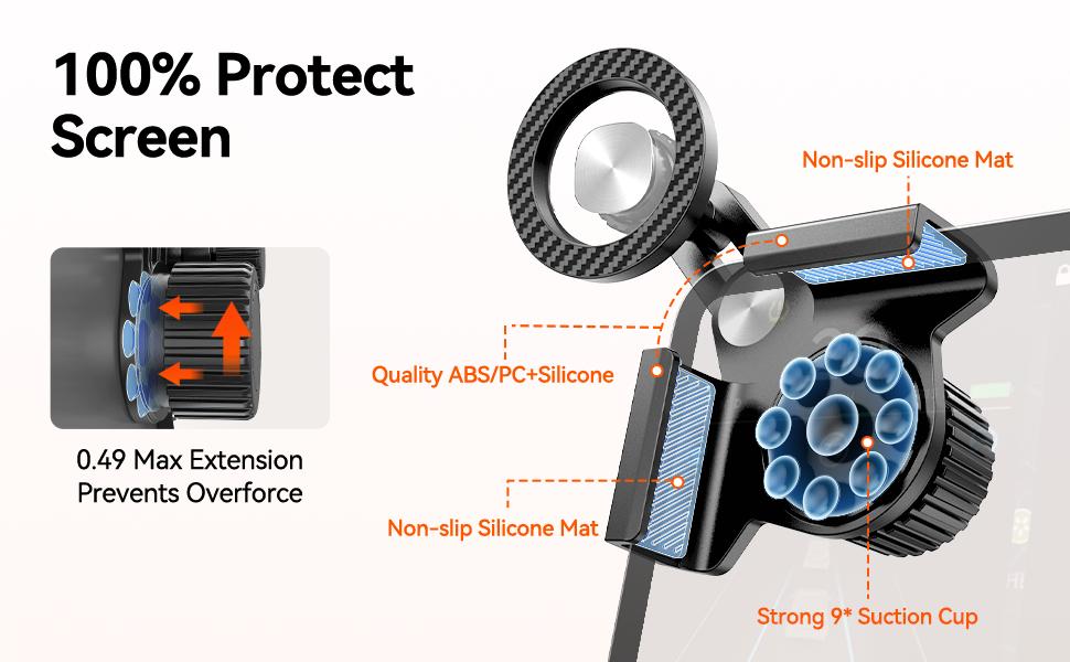 Tesla Phone Mount for Model 3/Y: [2026 Screen-Safe Suction] for Tesla Model 3/Y/Juniper/Cybertruck Accessories for Magsafe Car Mount,Fit for iPhone 12-17 Series and Magsafe Cases