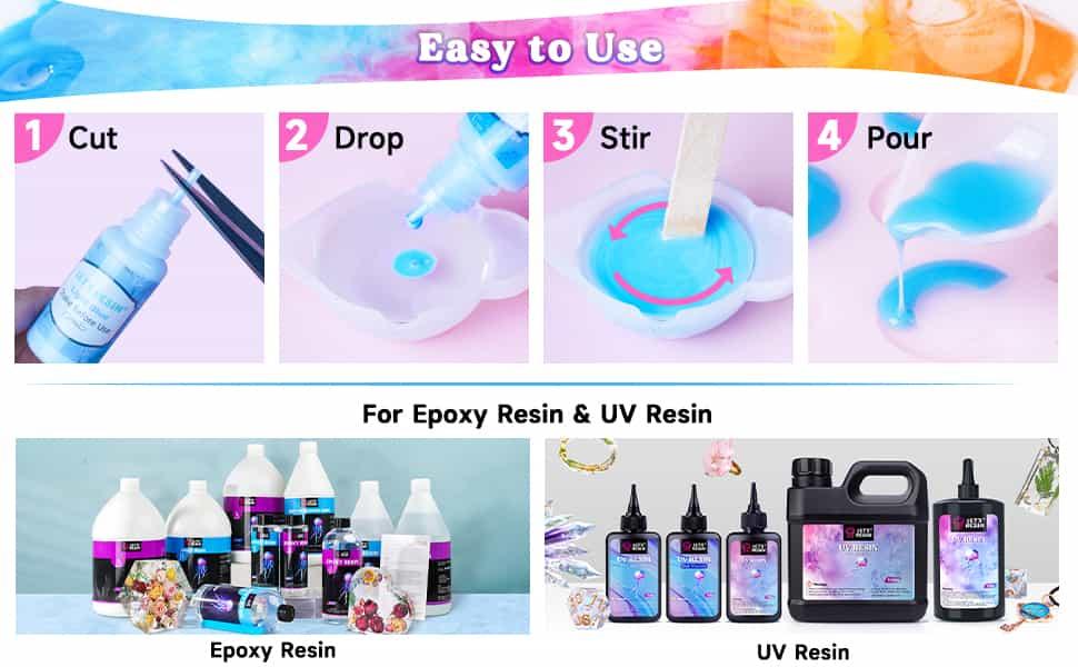 18 Colors Epoxy Pigment, Opaque Liquid Resin Colorant Each 0.35oz,Odorless Epoxy Resin Dye Solid Color Liquid Dye for Resin Jewelry DIY Crafts Art Making-LET’S Resin