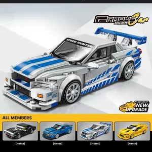 Speed Champion Vehicle Building Block Muscle Sport Car Dodges Chargers Mustangs GTR Chevy Camaroes Brick Supercar Toys For Boys