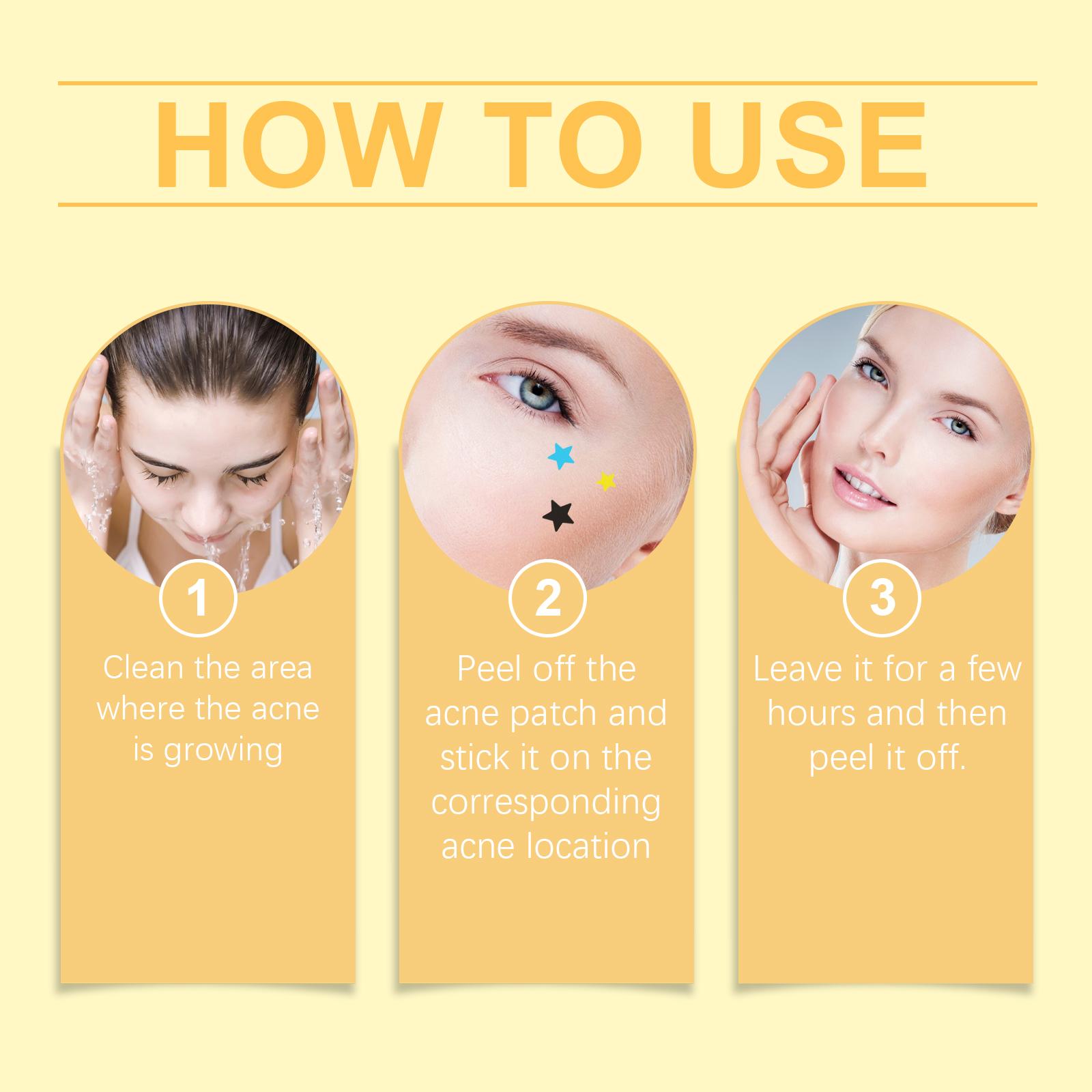 Stars Acne Patch, Reduce Acne Acne Print Clean Face Closed Mouth Acne Portable Cartoon Acne Patch