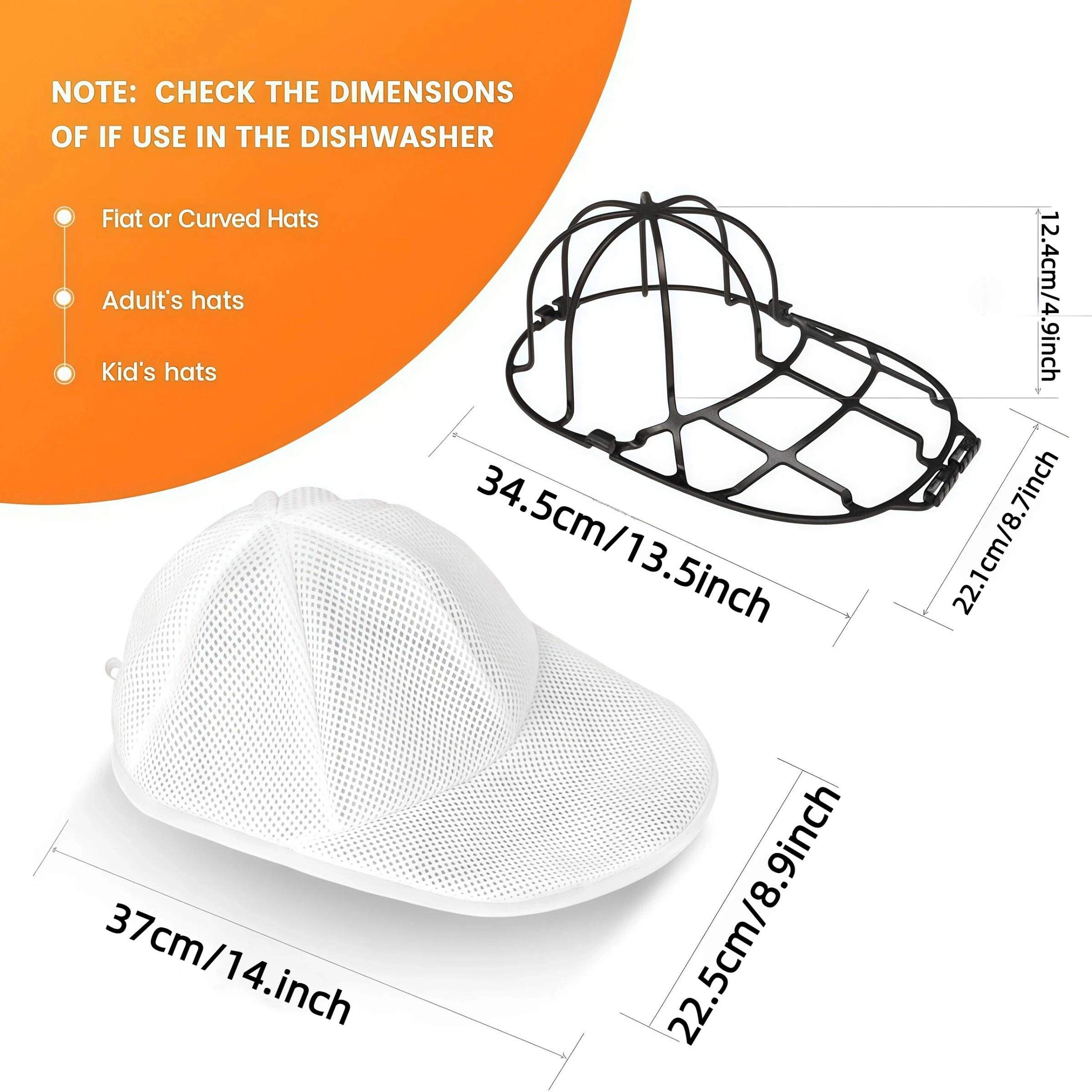 Baseball Cap Washer Holder - Adjustable Laundry Mesh Bag for Washing Machine, Anti-Distortion Cap Cleaning Rack with Protective Frame for Baseball Hats, Household & Travel Use