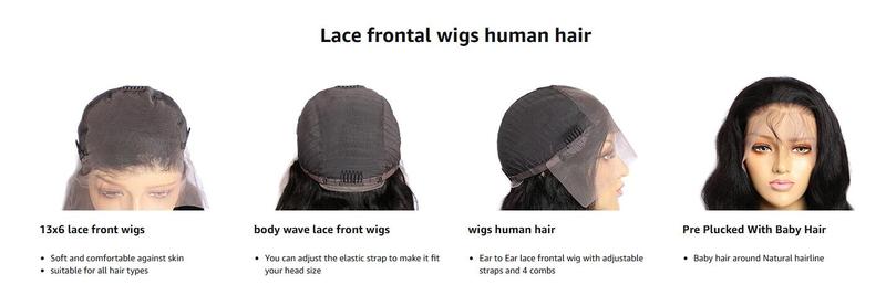【Clearance sale】Lemoda Outlets Flash Deals 13x6 Lace Front Wigs Human Hair Body Wave Lace Front Wigs Human Hair 220% Density HD Transparent Lace Wigs Pre Plucked With Baby Hair Natural Black Lace Frontal Wigs Human Hair