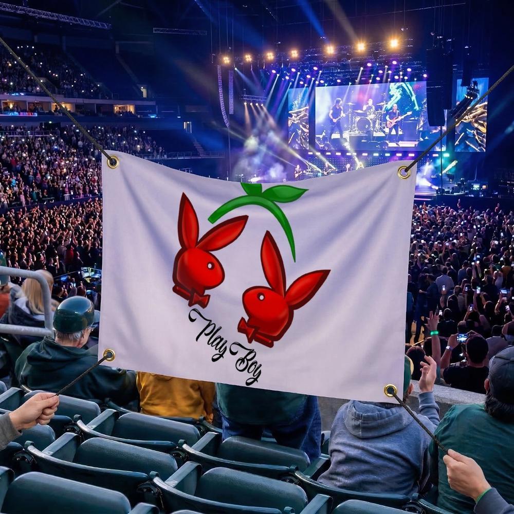P-playboy BRAND Flags Multi Size Atmosphere Flag, Cheerleading Hand Pulled Banner, Portable Outdoor Event Flag & Wall Decor for Sports, Parties, Home and Room Decoration