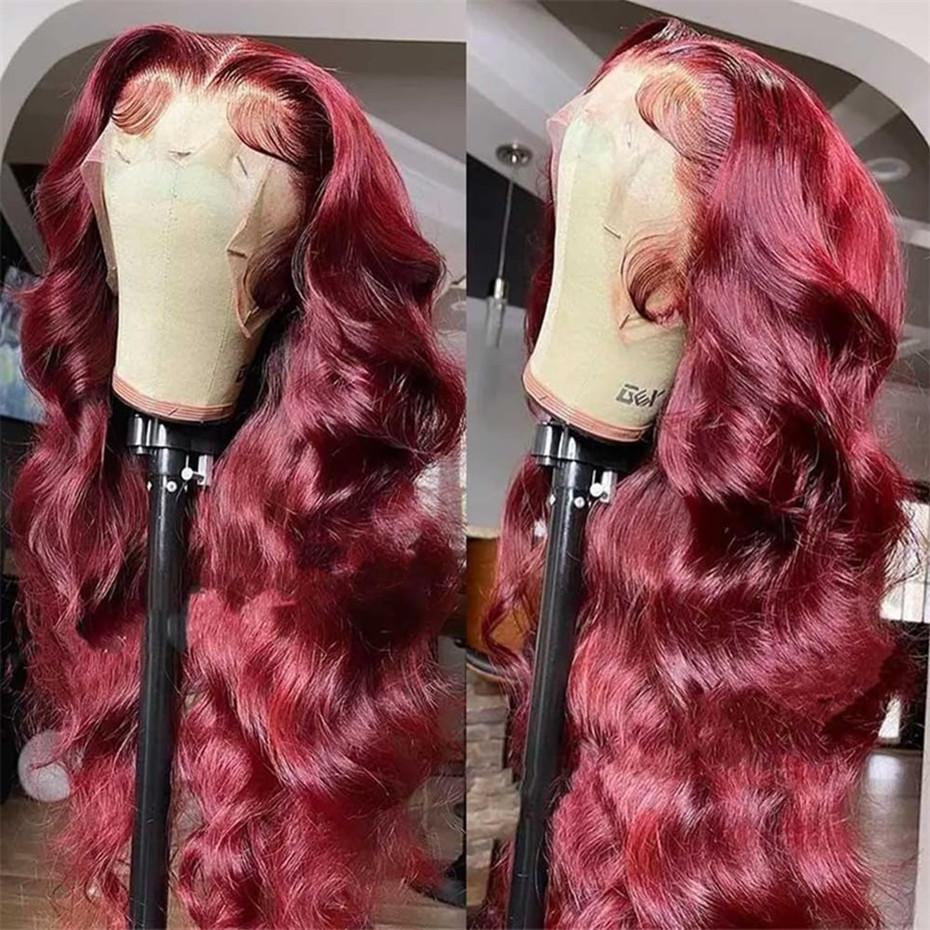 Bling Hair 30 32 inch Burgundy Color Hd Transparent 13x4 Lace Frontal Wig For Women 180% Density 13x6 99J Lace Front Brazilian Remy Wigs Bling Hair 30 32 inch Burgundy Color Hd Transparent 13x4 Lace Frontal Wig For Women 180% Density 13x6 99J Lace Front Brazilian Remy Wigs