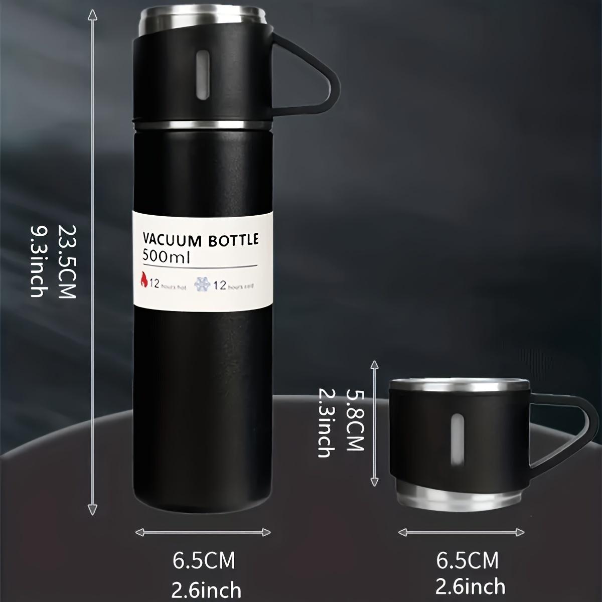 4pcs Including 3 Small Cups, 1 Water Cup, Insulated Cup Set, Insulated Tumbler Set, Travel Thermal Cup, Vacuum Insulated Tumblers, Stainless Steel Bottle 500ml/ 16.9oz, Perfect for Hot and Cold Drinks, Business and School, Three Lid, Portable Gift Set
