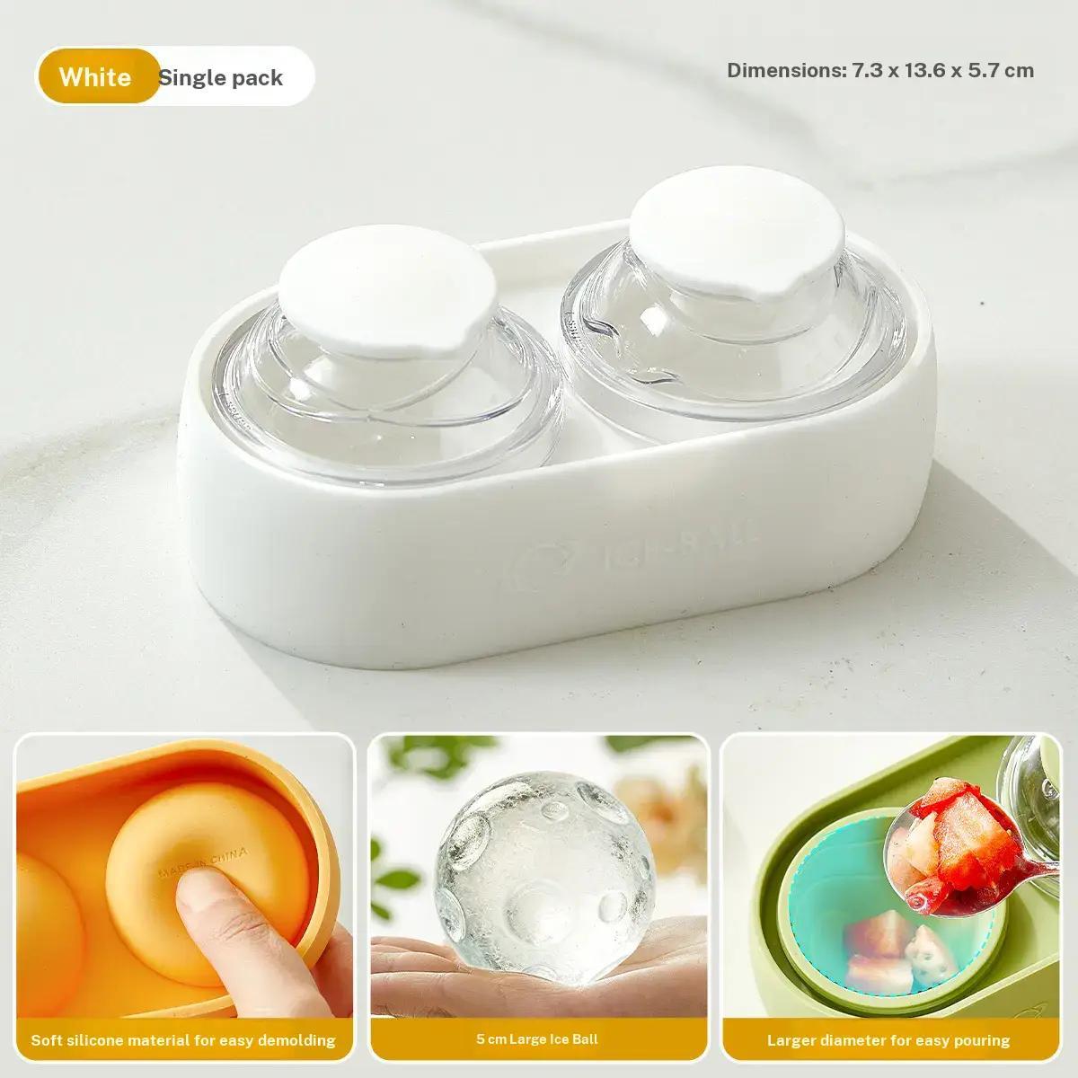 Whiskey Ice Ball Mold, Round Shape Freezer Tray, Silicone Ice Cube Maker, Refrigerator Ice Storage Box, Essential Kitchen Tool