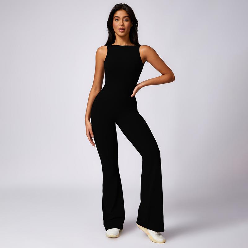 MASKERT Women's Sleeveless Sports Jumpsuit Tummy Control Butt Lifting Activewear for Yoga & Workout