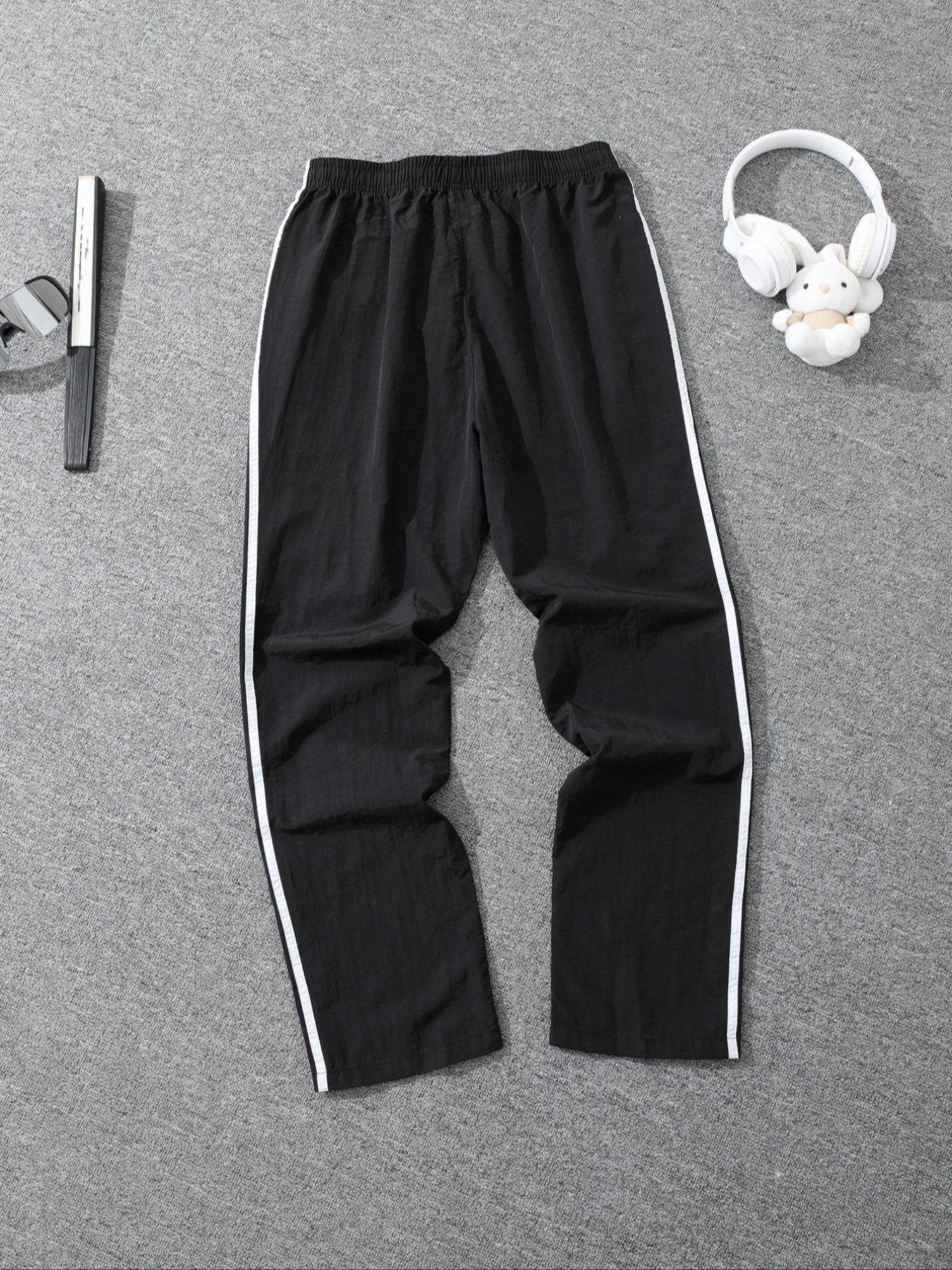 Men's Fashion Drawstring Straight Leg Pants, Side Stripe Design, Velvet Fabric, Casual Sportswear for All Seasons, Outdoor Leisure, Athleisure Style Bottoms Men's Fashion Drawstring Straight Leg Pants, Side Stripe Design, Velvet Fabric, Casual Sportswear for All Seasons, Outdoor Leisure, Athleisure Style Bottoms