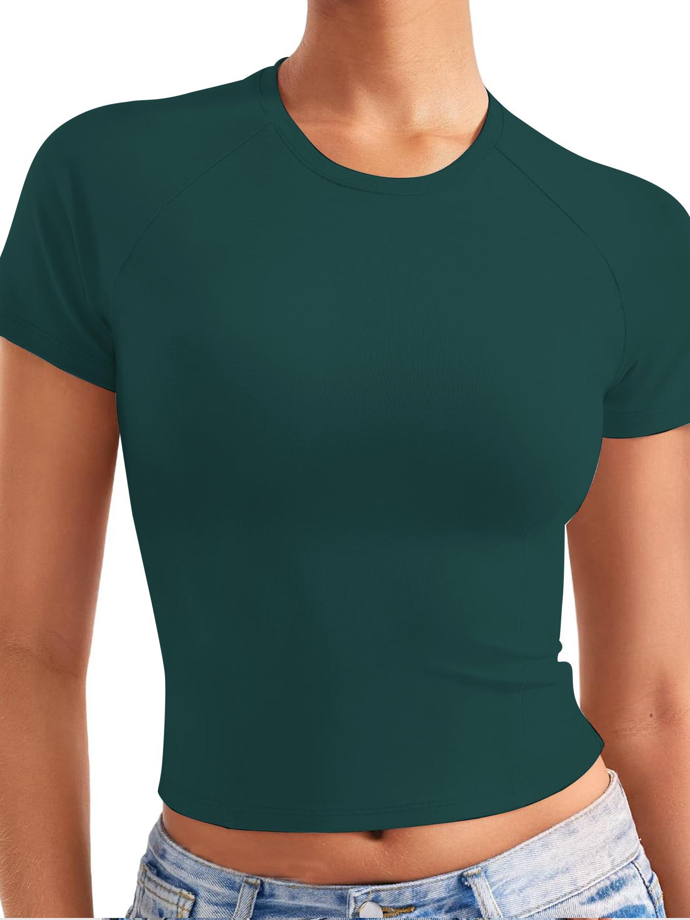 Seamless Workout Tank Top T-Shirts; Seamless Yoga Top for Outdoor Sports Casual Quick-Dry Fitness Top for Running High-Stretch Moisture-Wicking Seamless Tight-Fit Short-Sleeved Workout T-Shirt, Breathable Workout Tops, Gym Workout Wear