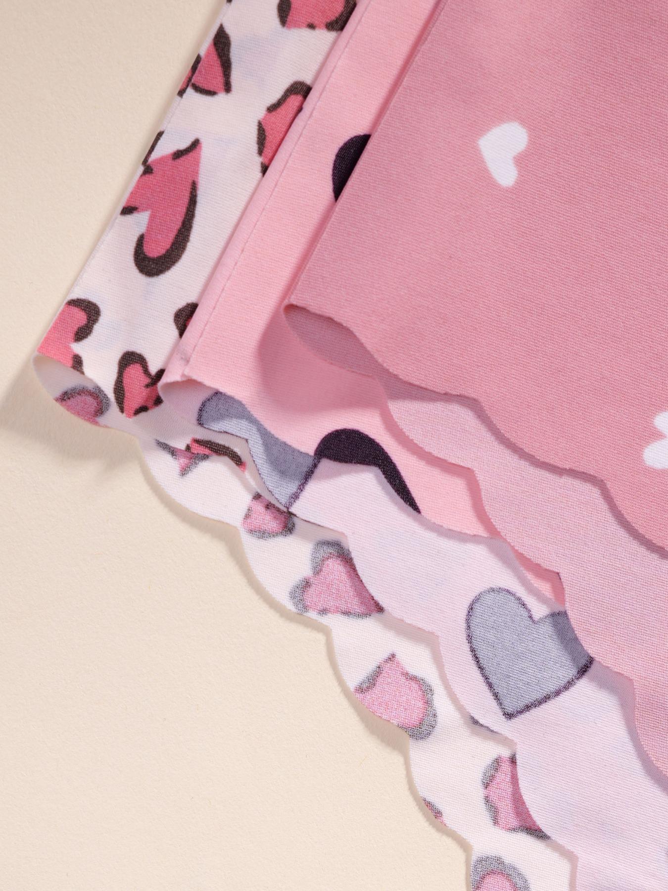 Women's Heart & Leopard Print Thong Panties, Comfortable Seamless Design, V-Shape Pull-Up Waistband, Wave Hem Cut, Casual Fitted Underwear, Breathable Fit Panties