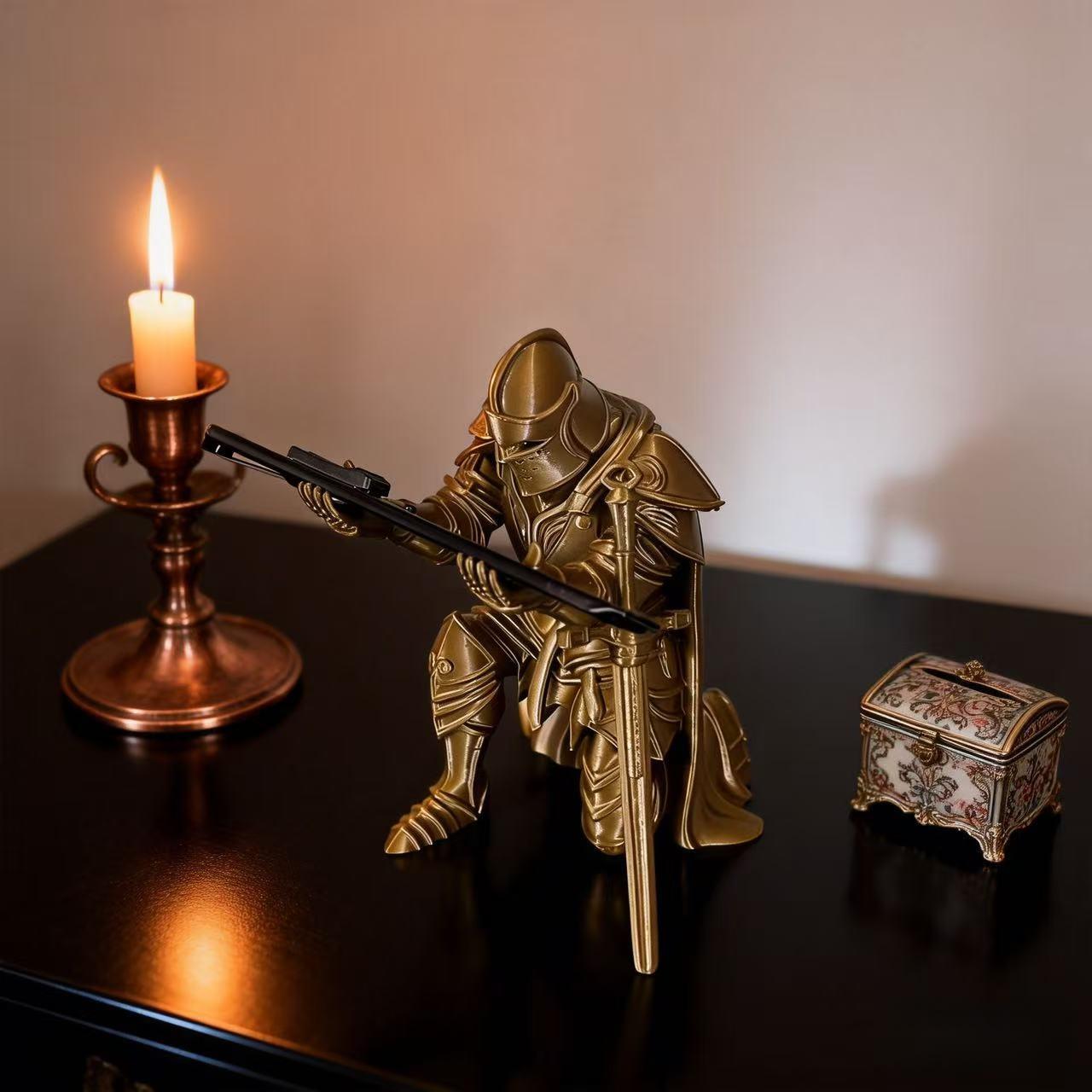 3D Printed Samurai Pen Holder, Office Desk Organizer, Medieval Knight Style, Creative Gift, Handcrafted Desktop Decor, Practical and Stylish
