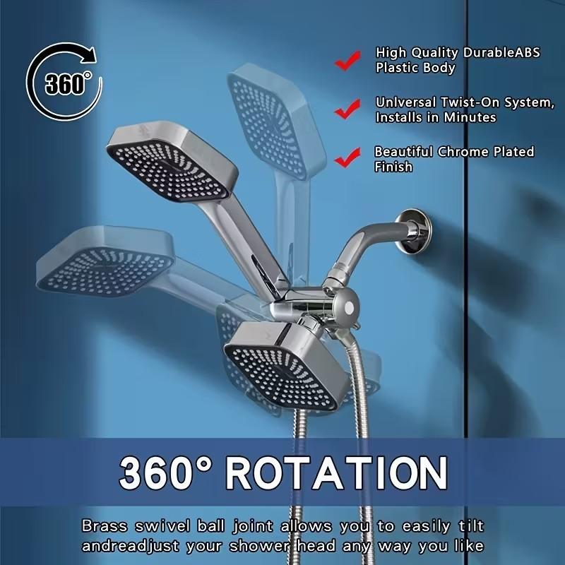 1 High Pressure Shower Head, ABS Material, One Combo Set and One Single Fixed Shower Head Option