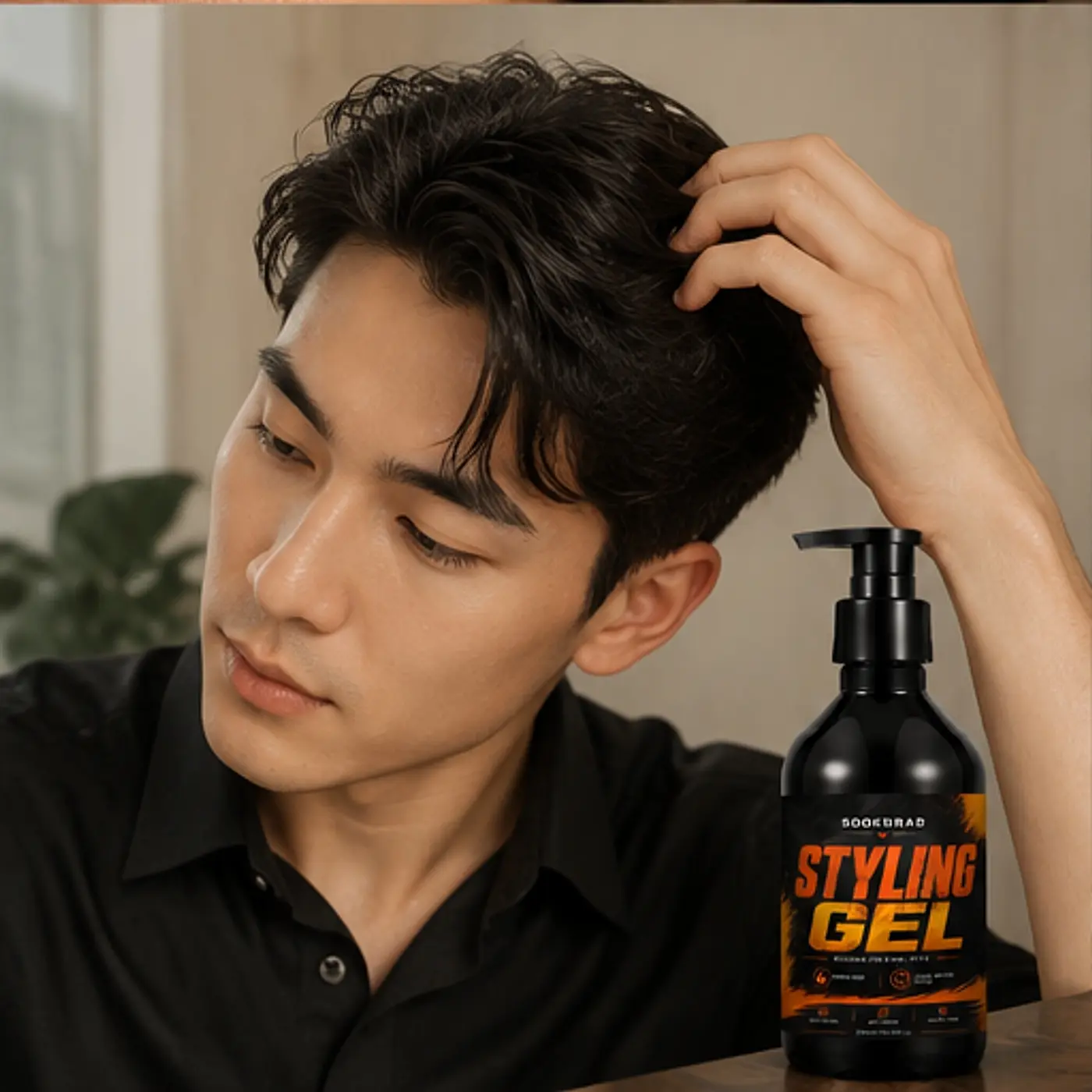Styling Gel, strong hold, long-lasting style, frizz control, non-greasy, natural finish, 300ml/10.14fl.oz