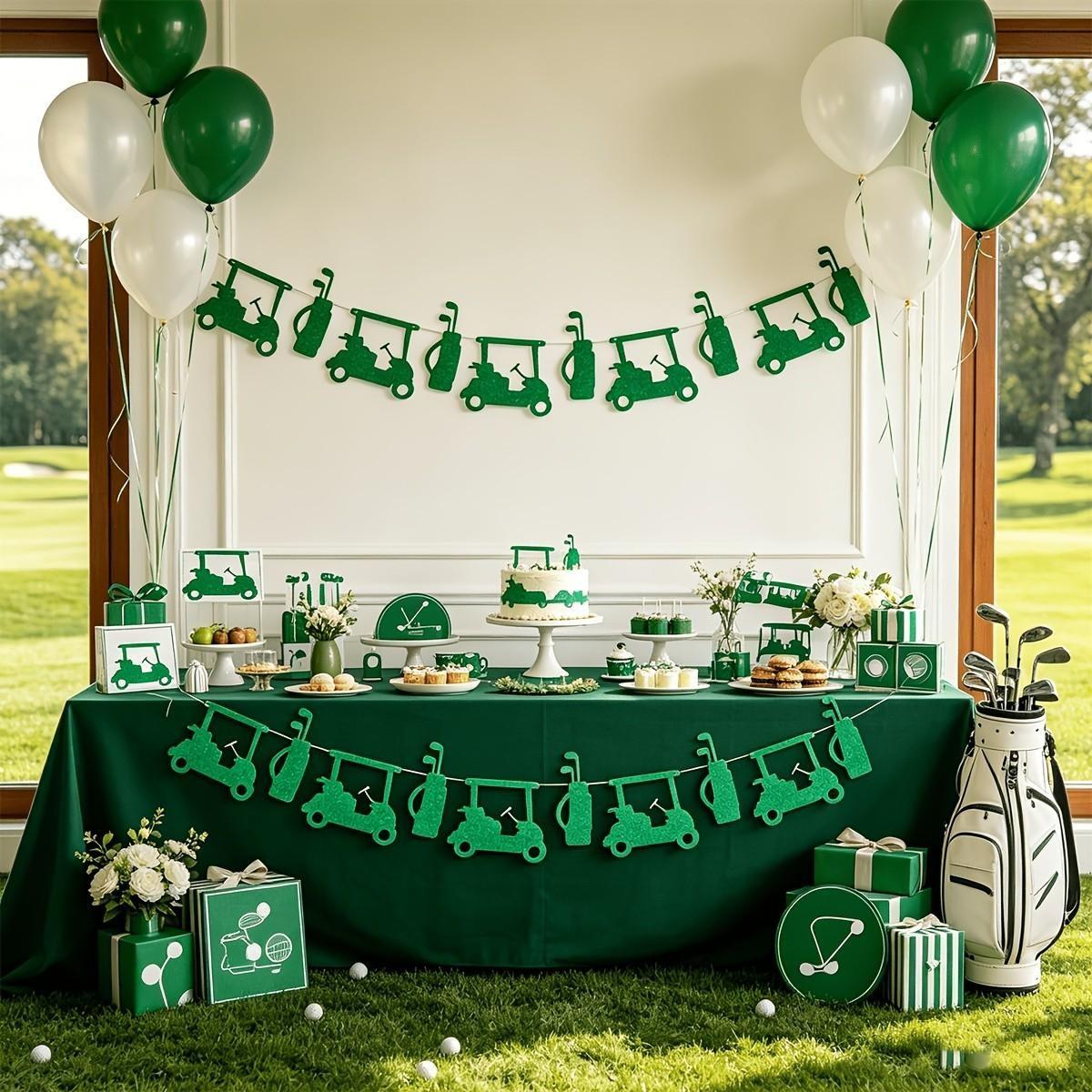 Golf Party Banner Set, Golf Cart and Bag Decor, Birthday Party Setup, Sports Theme Banner, Indoor Outdoor Photo Background, Golf Enthusiast Decoration