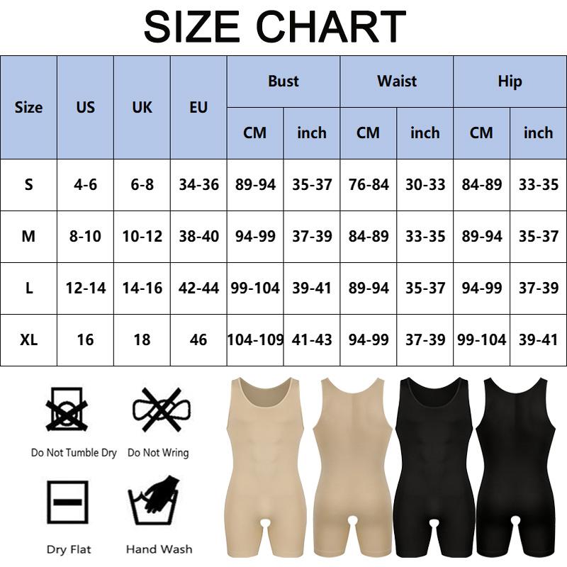 CATTIBOR 1/2/3 PACK Men's Bodysuit Shapewear With Open Crotch ,Men Full Body Shaper Tummy Control Sleeveless Bodysuit,Men Underwear For All Seasons