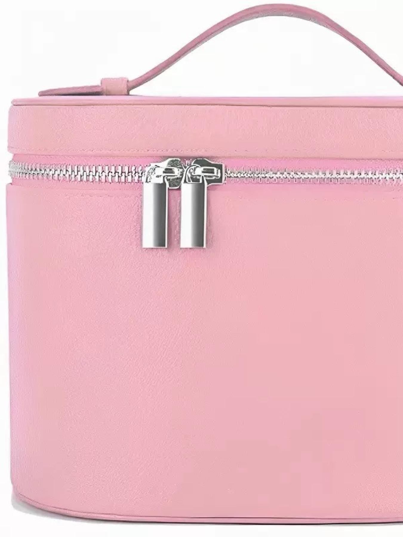 Trendy Makeup Organizer Bag with Detachable Divider, Portable Travel Cosmetic Case for Women and Girls, PU Material Compact Makeup Box