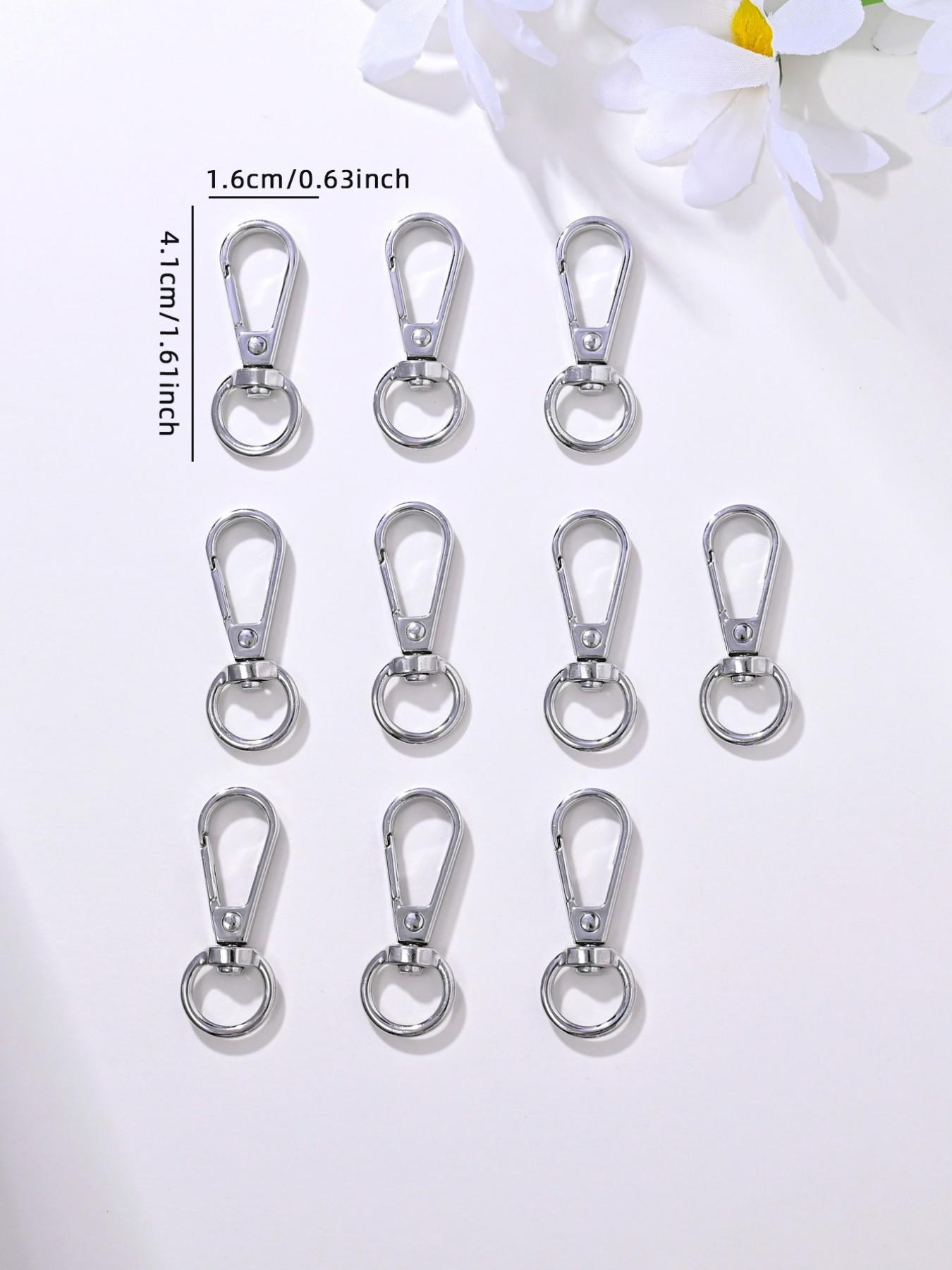 10 Fashionable Simple Metal Rotating Keychain Accessories Hooks, Ideal for DIY Keychain Making, Hardware Supplies for All Seasons