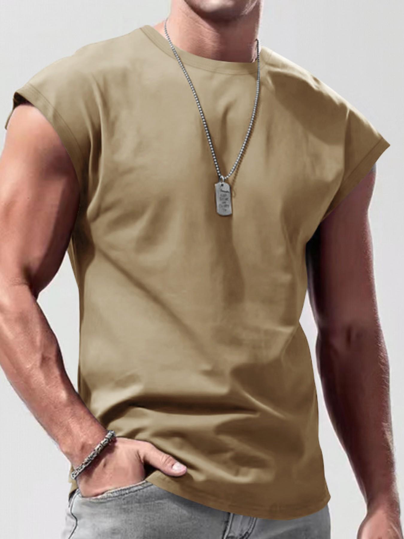 Men's Sleeveless Tank Top, Casual Plain Summer Sports Vest, Loose-Fitting Comfortable Upper Garment, Ideal for Daily Wear