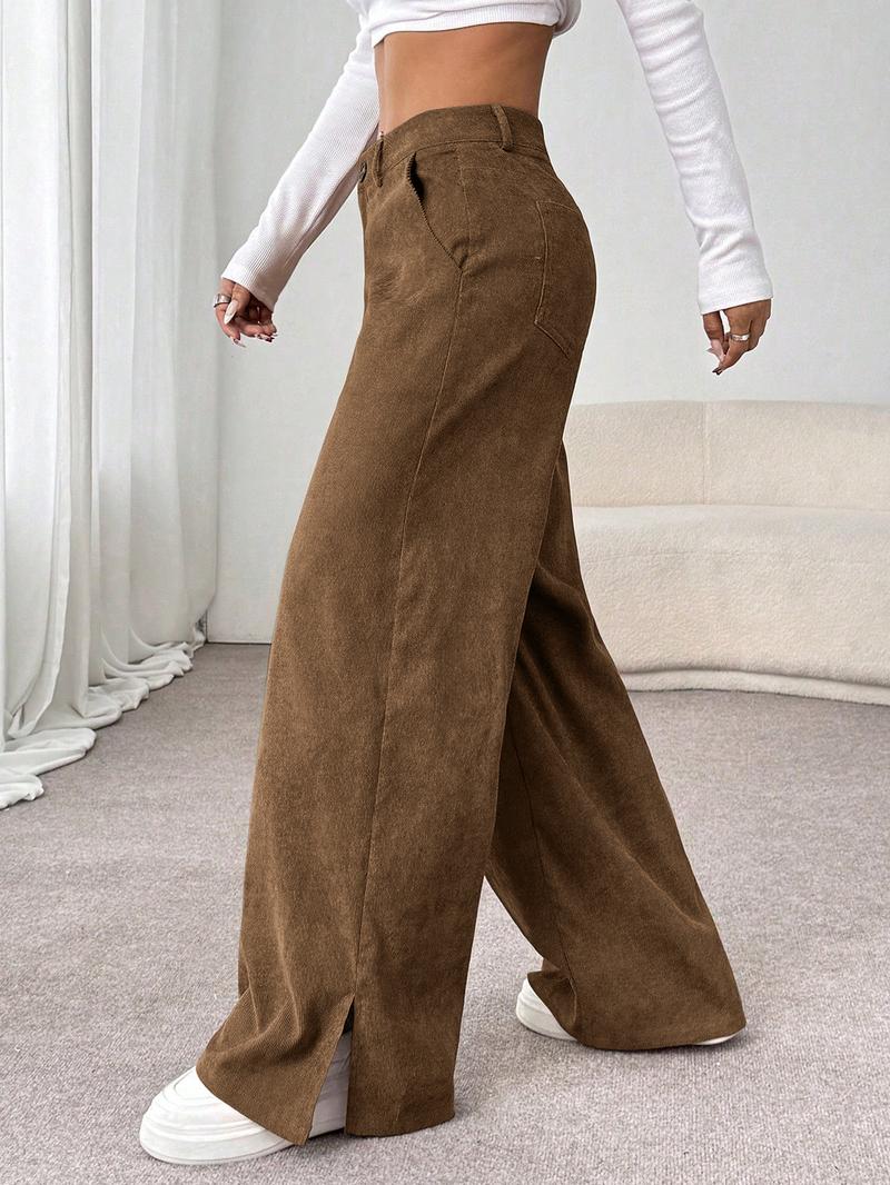 Women's Casual Pants Vintage High-End Split Wide Leg Loose Corduroy Long Pants, Comfortable and Stylish, Perfect for Daily Wear Women's Casual Pants Vintage High-End Split Wide Leg Loose Corduroy Long Pants, Comfortable and Stylish, Perfect for Daily Wear