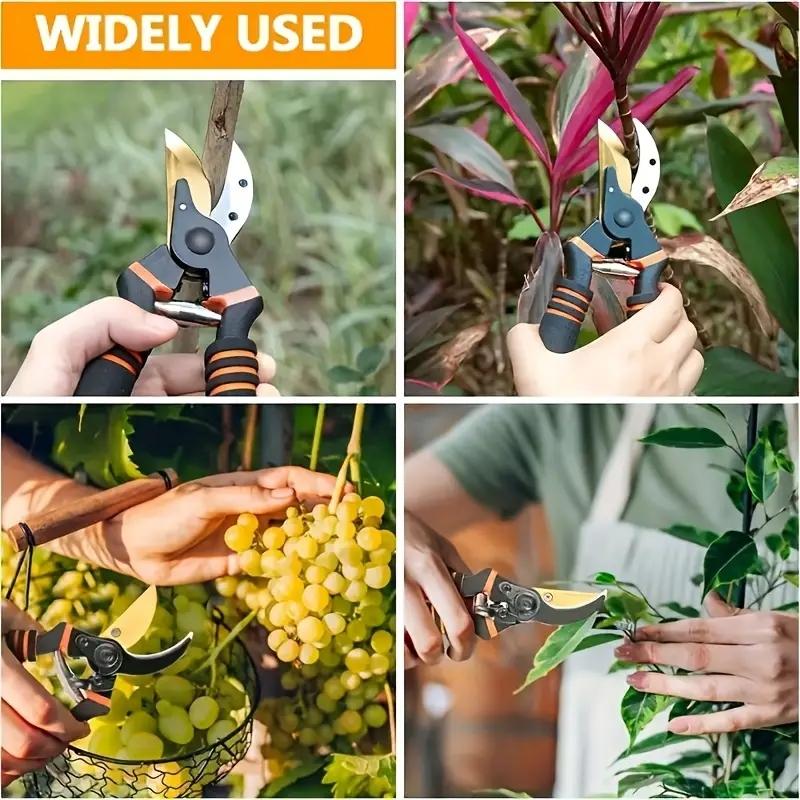 Professional Titanium Pruning Shears (t13), Ultra Sharp Handheld Garden Hedge Trimmers, Garden Anvil Trimmer, Gardening Tools, 8.5 Inch Blade