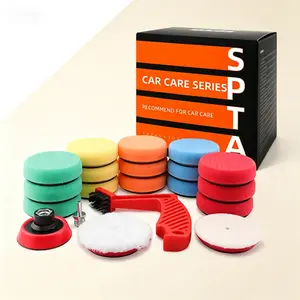 20pcs 3inch Foam Polishing Pads Kit, 80mm Car Buffing Pads with Wool Pads, Multifunctional Cleaning Brush and Backing Plate, for Auto Polisher Cutting, Buffing & Polishing, Reusable Car Care Accessories