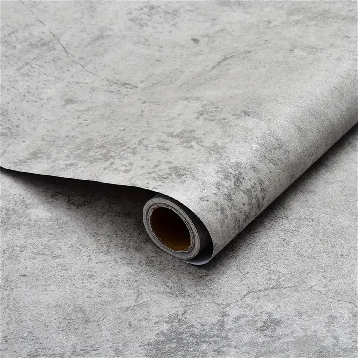 Industrial Cement Grey PVC Waterproof Wallpaper Clothing Store Living Room Decor Contact Paper Vinyl Self Adhesive Wall Stickers