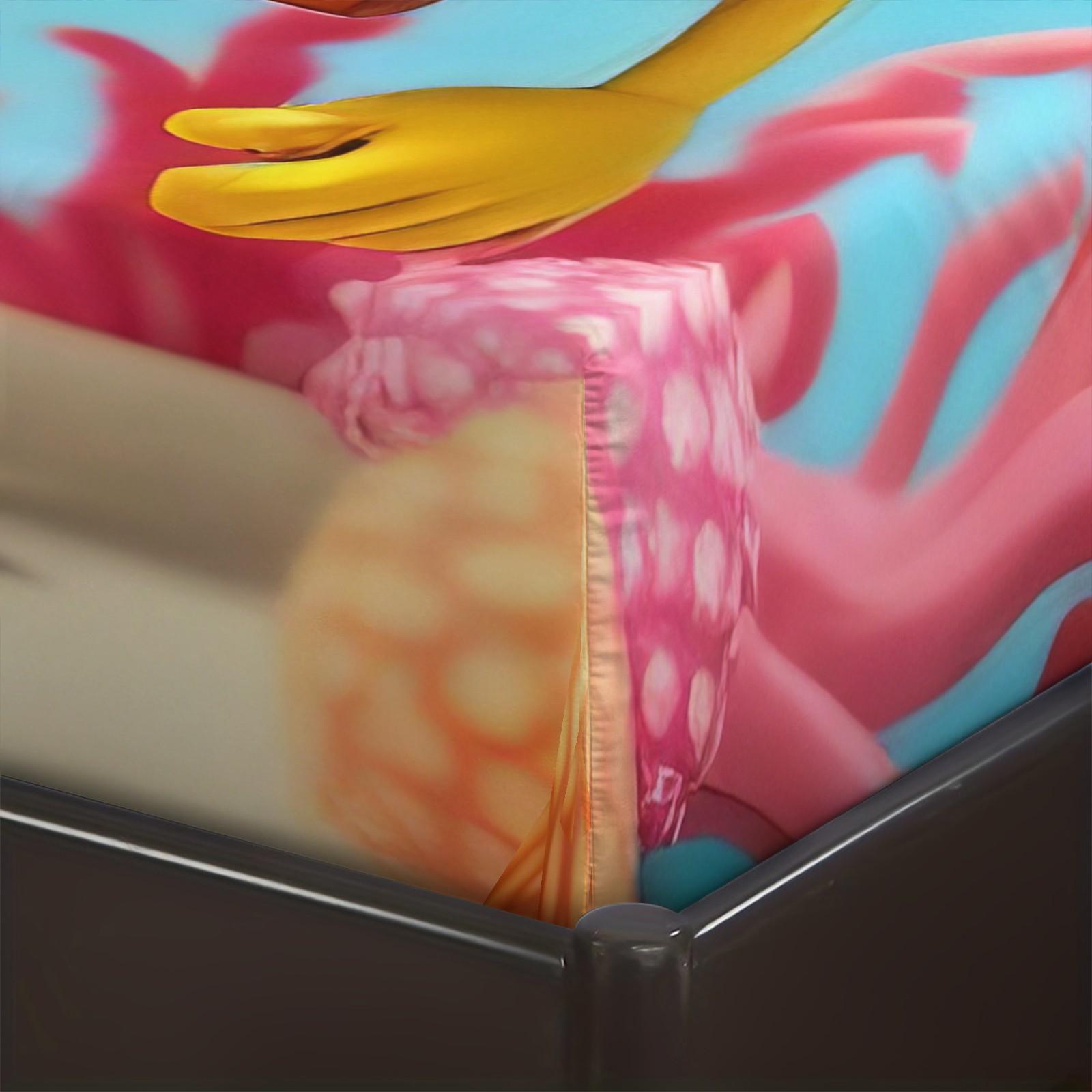 3 Piece Spongebob Pattern Fitted Sheet Set, Soft And Durable Bedding Set Includes 1 Piece Flat Sheet And 2 Pieces Pillowcases, Daily Holiday Birthday Gift Bedroom Decorations For Kids And Adults