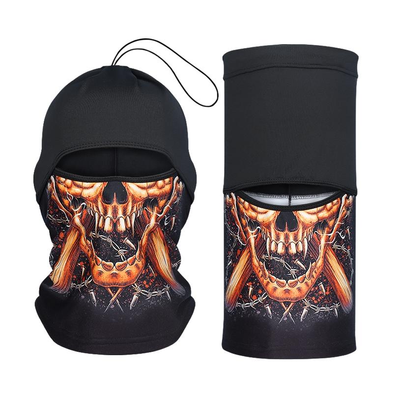 Winter Thickened Warm Head Cover, Multi-Function Face Mask Scarf Hat, Stylish Print Balaclava for Outdoor Sports Ice Fishing Cycling Hiking Skiing