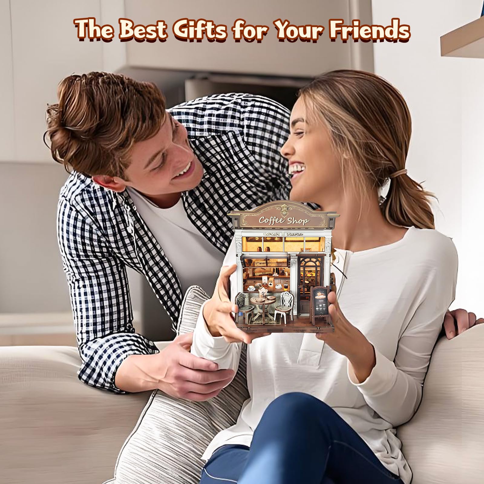 DIY House 3D Bookshelf Decoration Set, Handmade Model Kit, Wooden House Kit Adults, Perfect Gift for Birthdays & Holidays, Ideal for Adults & Teens