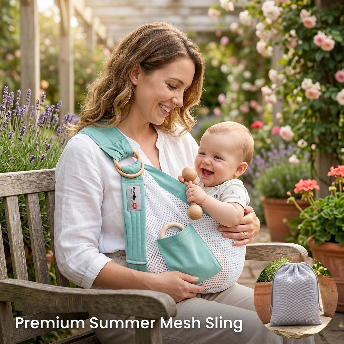 Lightweight Breathable Mesh Baby Carrier, Adjustable Quick-Dry Infant Back Strap, Ideal for Family Travel, Perfect Gift for Newborns and Toddlers