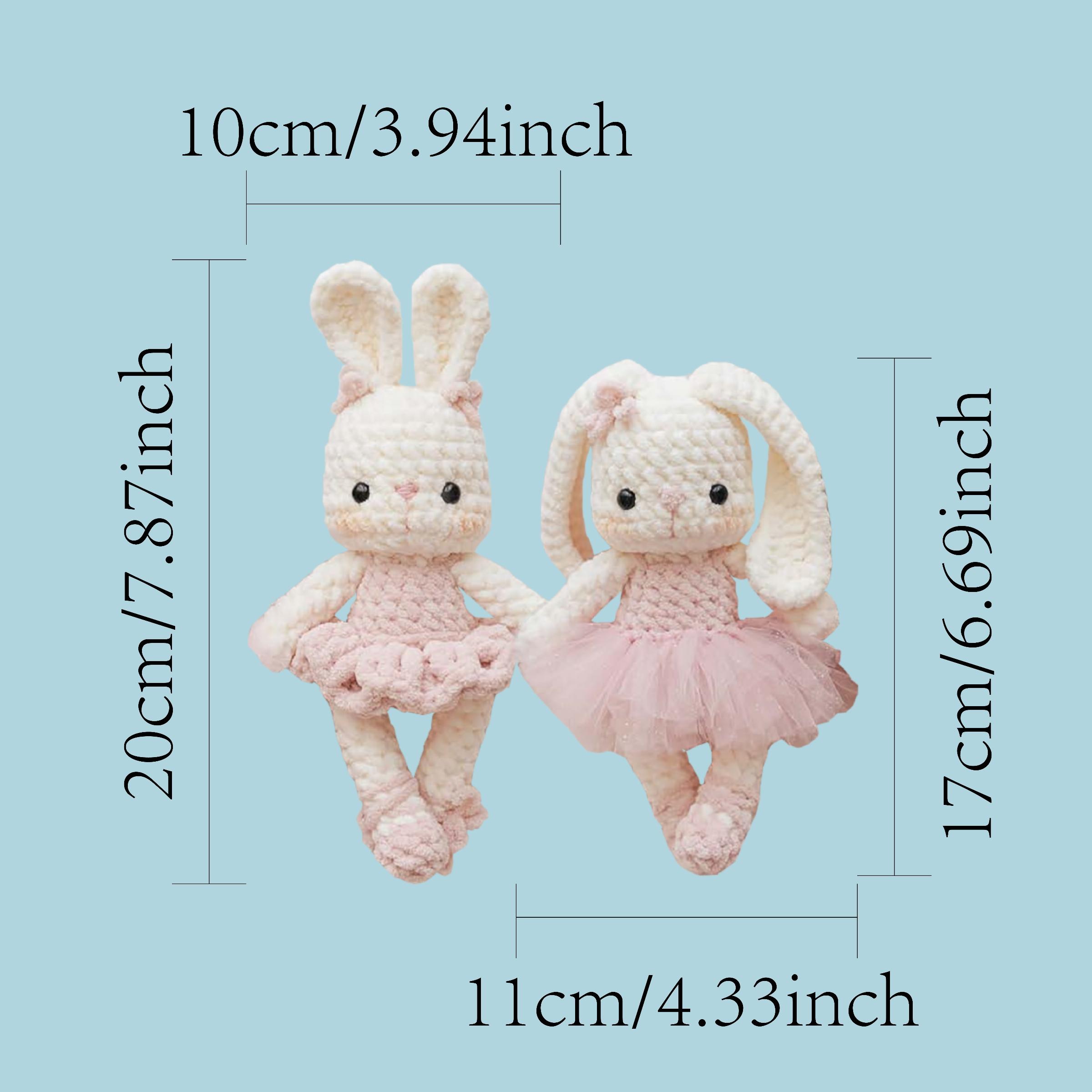 6Pcs Animal Crochet Kit for Beginners, Beginner Crochet Kit for Adults with Step-by-Step Text Tutorials, Ballet Rabbit and Ballet Mouse DIY Knitting Kit, Cute Funny Spring and Summer Home Decorative Ornaments, Birthday Festival Gifts, Crochet Set