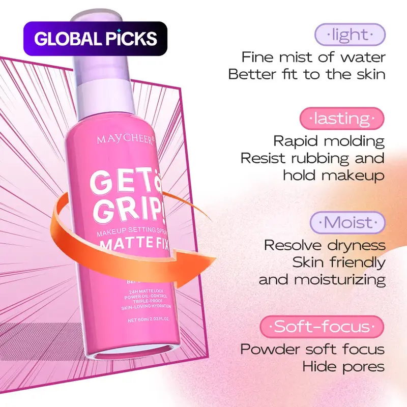 Hydrating Moisturizing Matte Pores Makeup Setting Spray, Non-Sticky Long-Lasting Fit Makeup Finishing Spray, Suitable for Oily and Dry Skin, Gift for Girlfriend Fixing Spray Makeup #GLOBAL PICKS