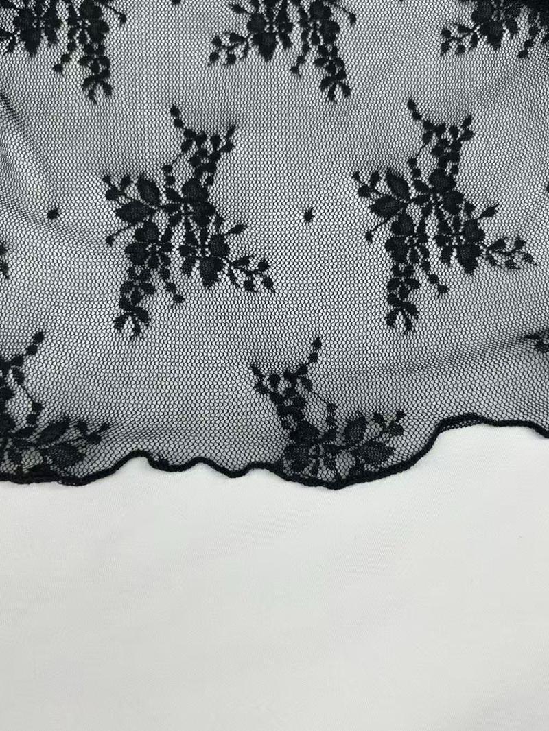 Lace Fake Collar Stacked Sheer Mesh Long Sleeve Underwear, Suitable for Spring Summer Autumn, Women's Fashion Innerwear