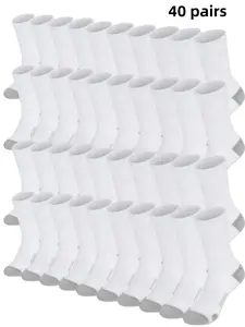 40 pairs of men's classic combination mid tube socks Sock Set Comfy Breathable Socks - breathable, comfortable, moisture resistant, suitable for casual outdoor wear in all seasons - machine washable, striped knitted fabric, polyester material