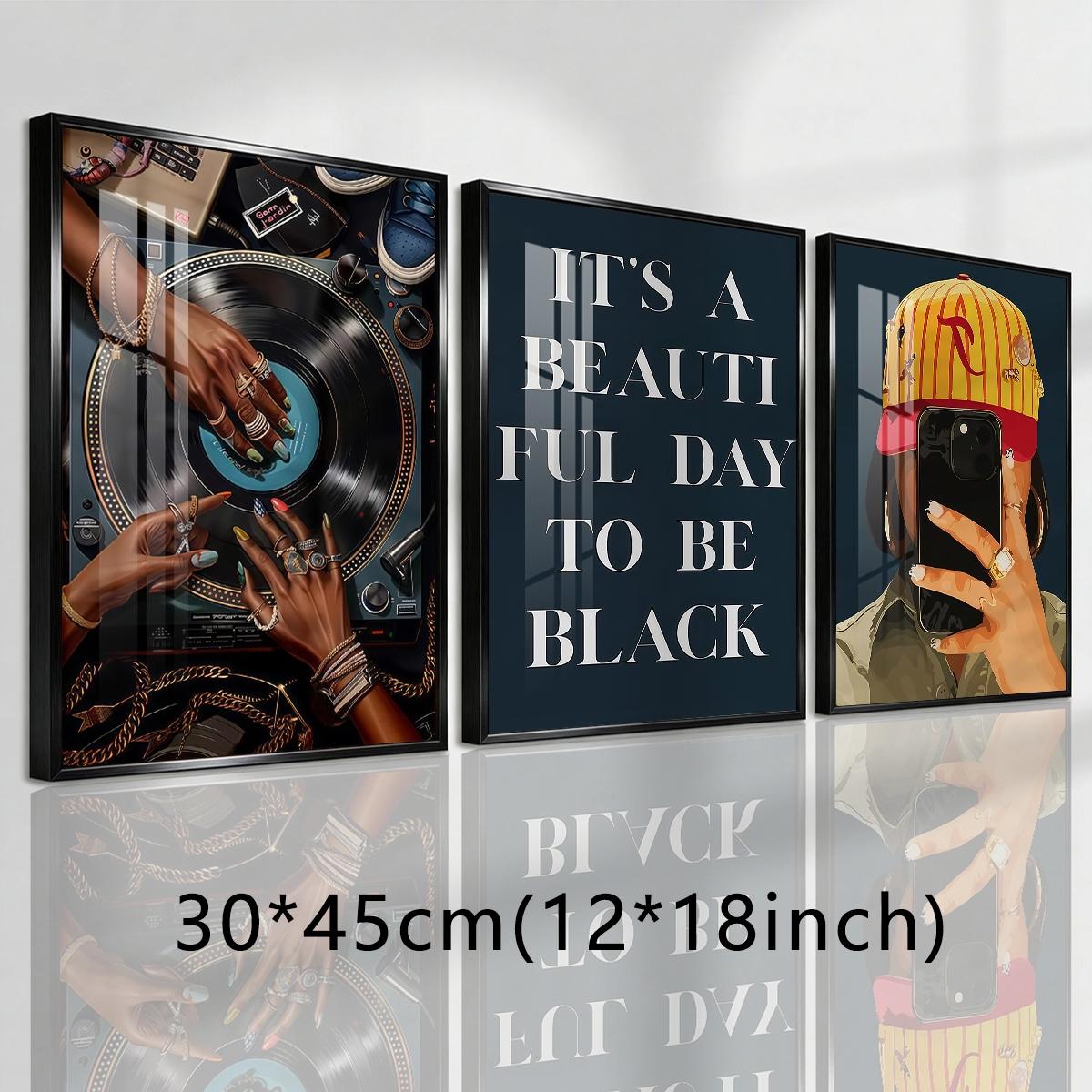 3 Counts Aluminum Alloy Framed Painting, Retro Vinyl Record And Modern Portrait Art Pictures, Home Decoration For Living Room, Bedroom, Office, Restaurant, Hallway Wall Decor, Odorless Print Artwork, Luxury Perfect Gift For Friends And Family