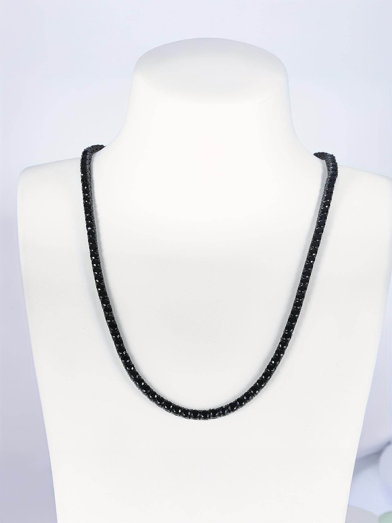 Iced Chics 2 Piece Set Bracelet & Necklace, 4mm Tennis Chain, Hip Hop Street Style, Fashionable Gift for Dad & Boyfriend