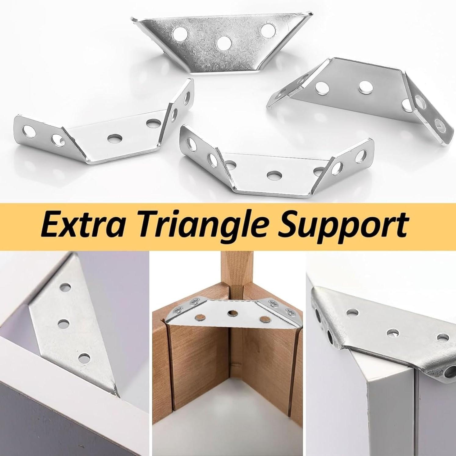 12/32/52pcs universal corner code, multifunctional corner Sturdy Metal bracket connector, fastener furniture repair, used for tables, chairs, cabinets, TV cabinets