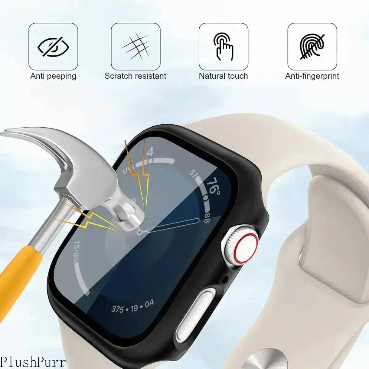 2-Pack Smartwatch Anti-Spy Protective Case (Built-in Tempered Glass) — 2-in-1 Ultra-Thin Privacy Screen Protector & Case; Compatible with 38–49mm Apple Watch Series & Ultra Models; Stylish Protective Accessory for Men & Women (Case Only)