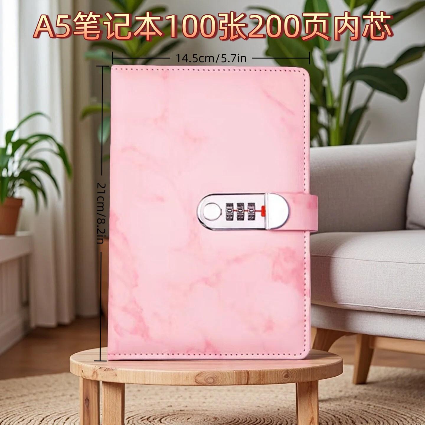 Locked Diary Notebook for Students, Simple European Vintage Password Journal, Privacy Protection, Cross-Border Design, Retro Hand Account Book